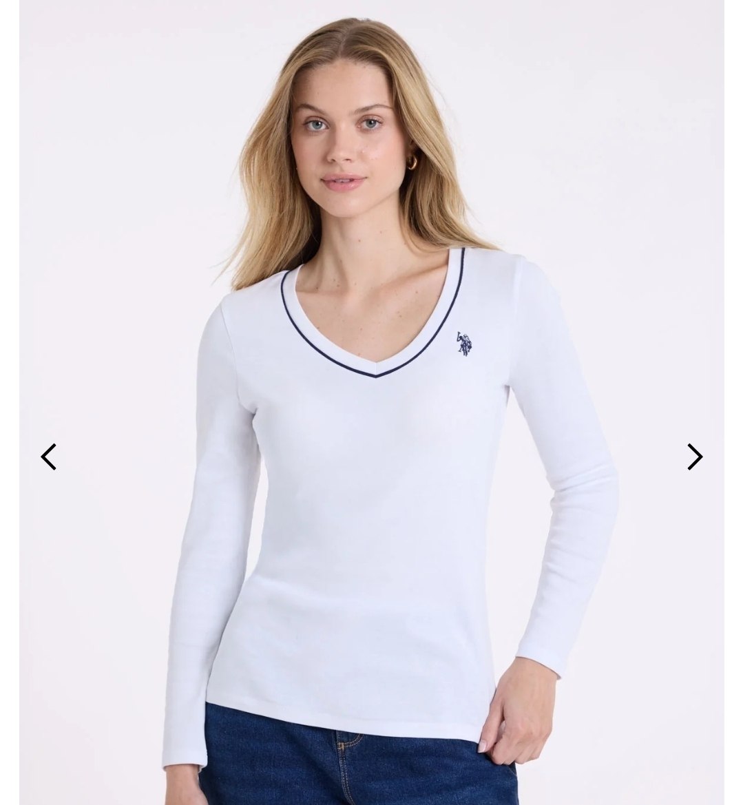 LONG SLEEVE RIB PIPE V-NECK T-SHIRT