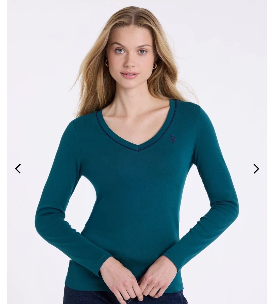 LONG SLEEVE RIB PIPE V-NECK T-SHIRT