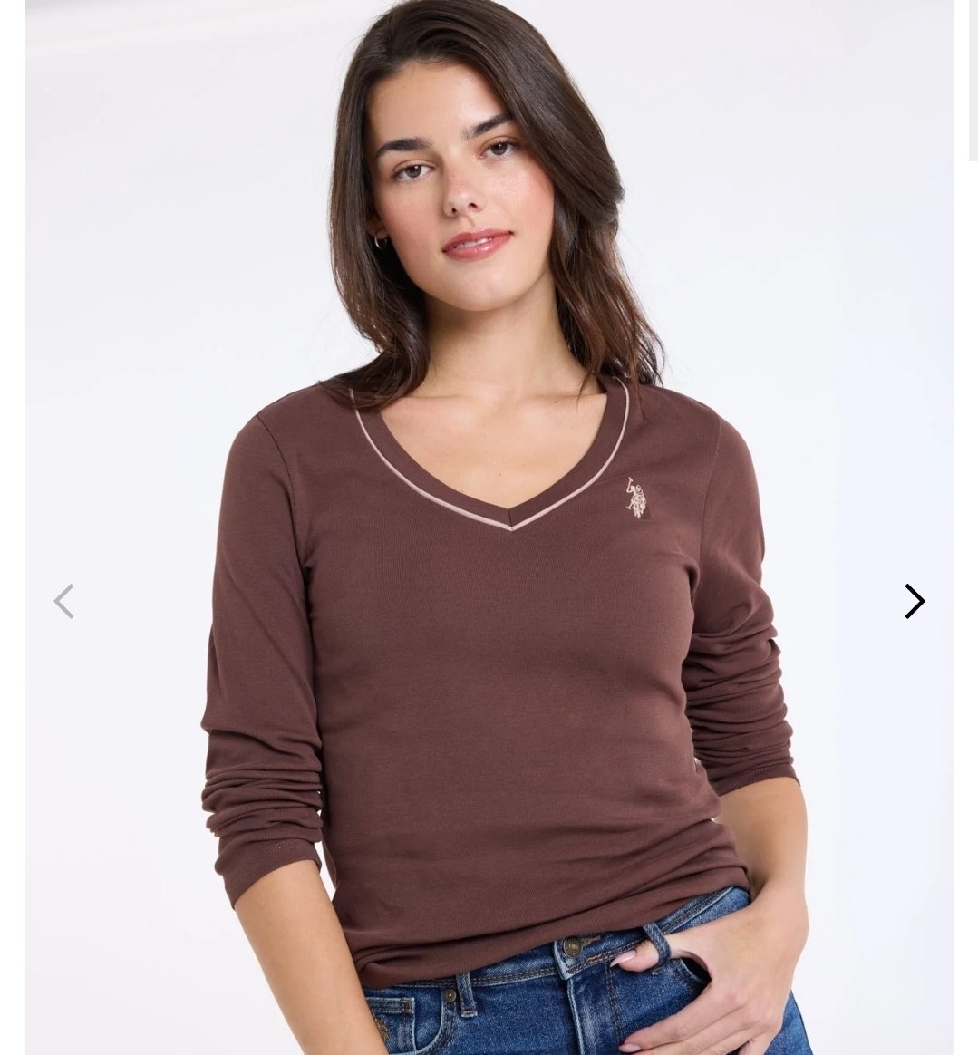 LONG SLEEVE RIB PIPE V-NECK T-SHIRT