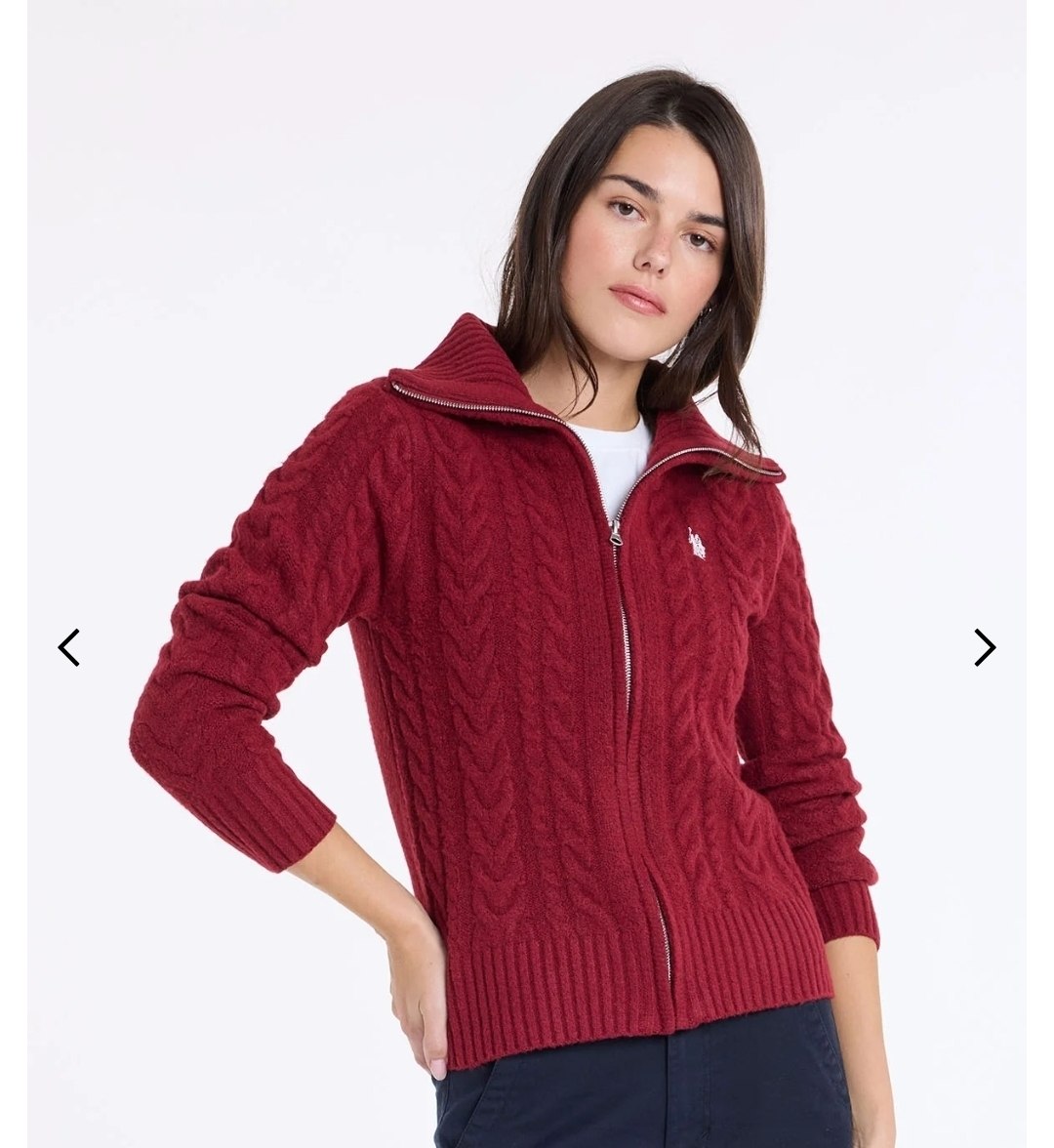 FULL ZIP NOVELTY CABLE CARDIGAN