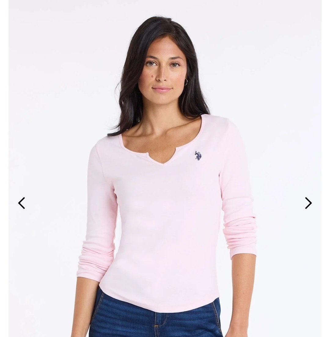 NOTCH NECK LONG SLEEVE T-SHIRT