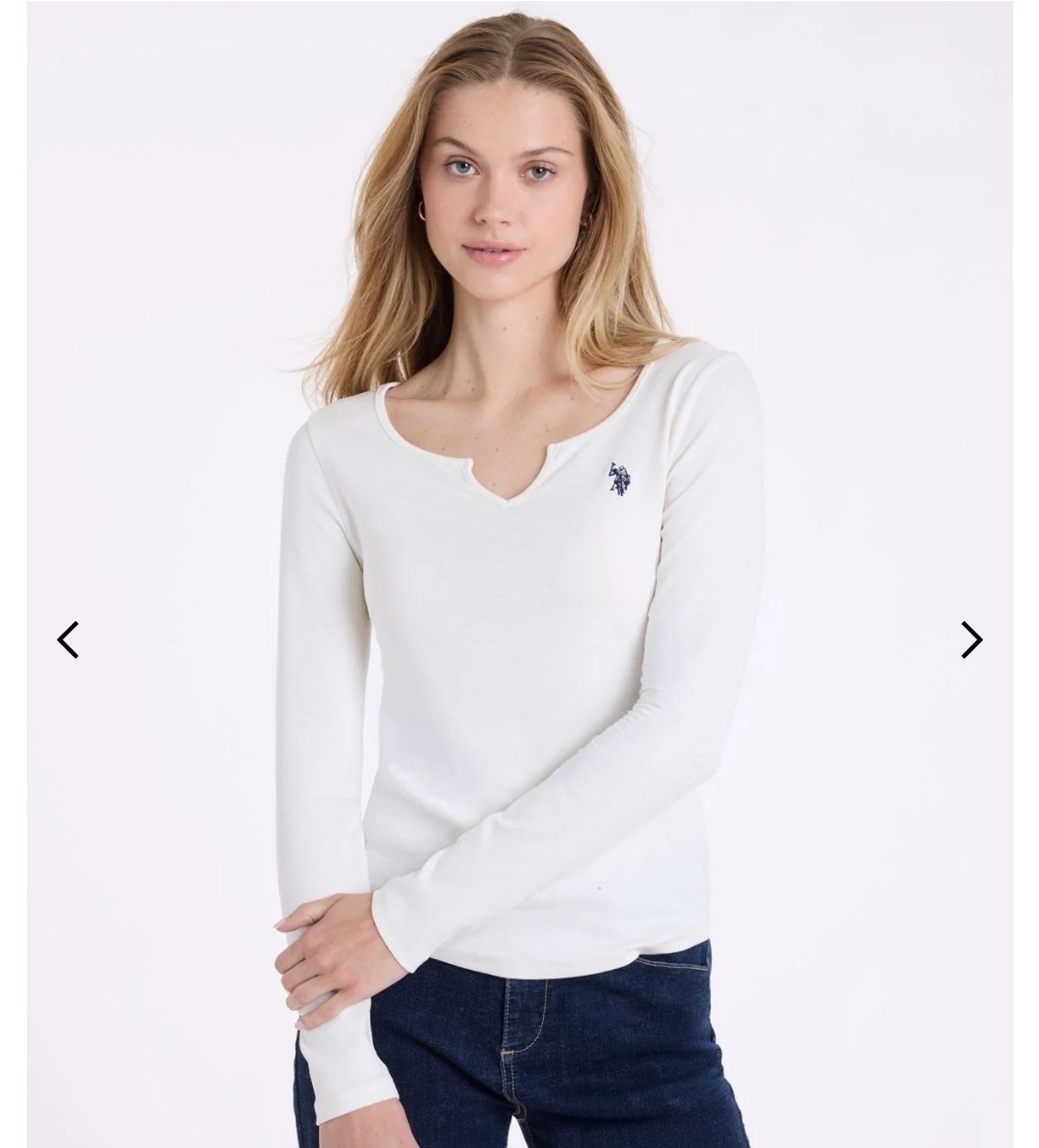 NOTCH NECK LONG SLEEVE T-SHIRT
