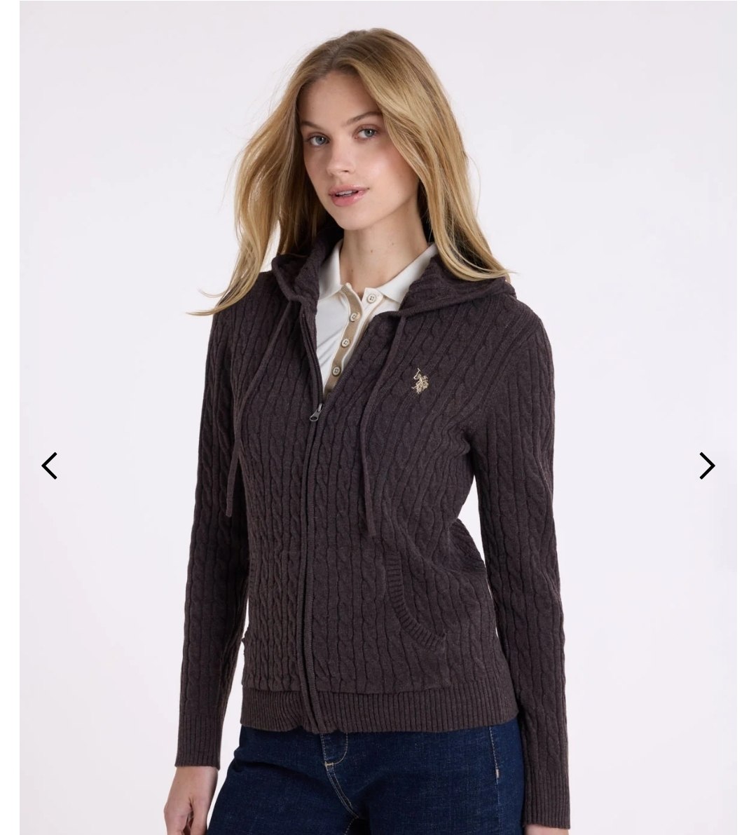 FULL ZIP CABLE SWEATER