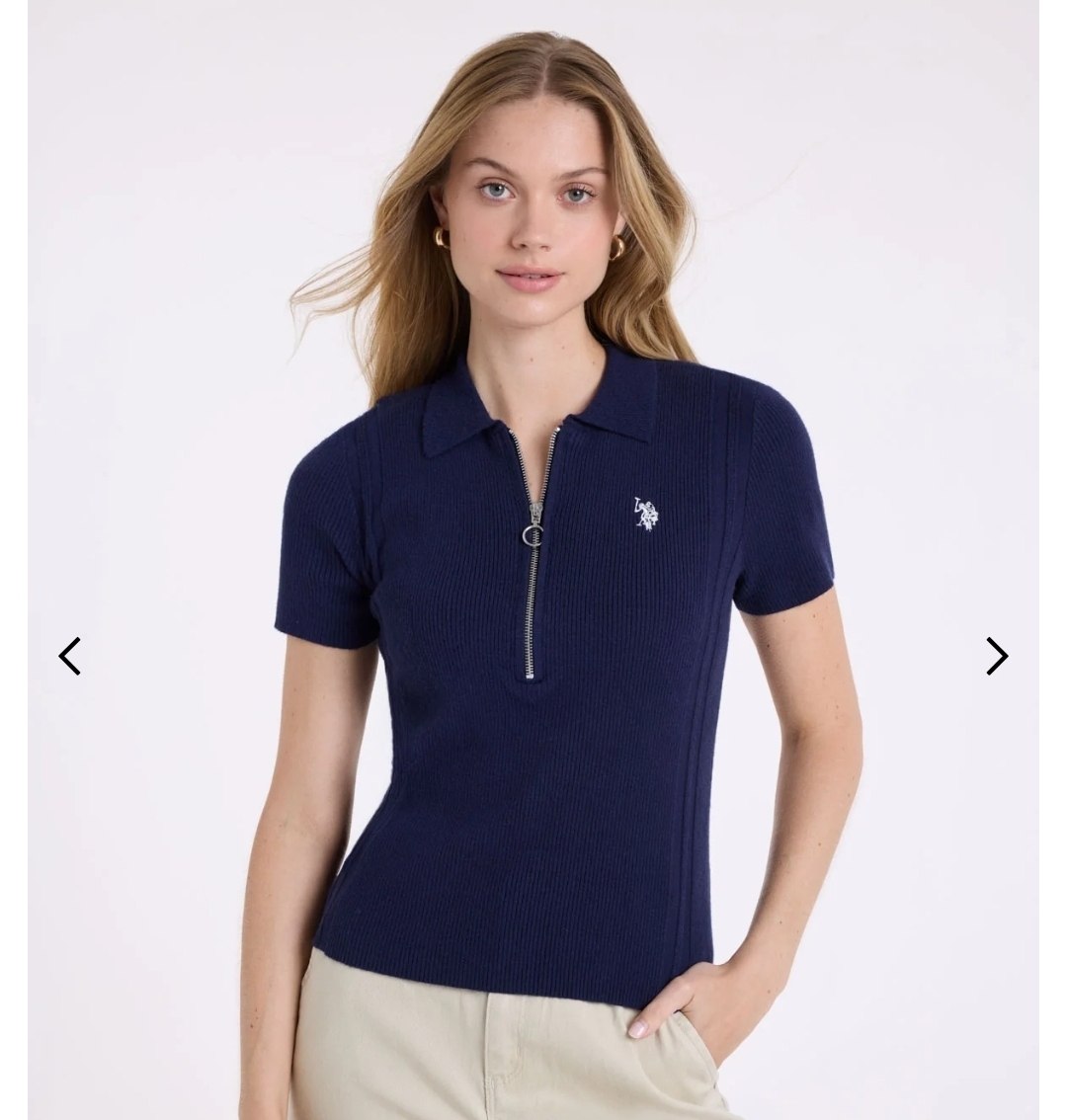 1/4 ZIP RIB SWEATER POLO SHIRT