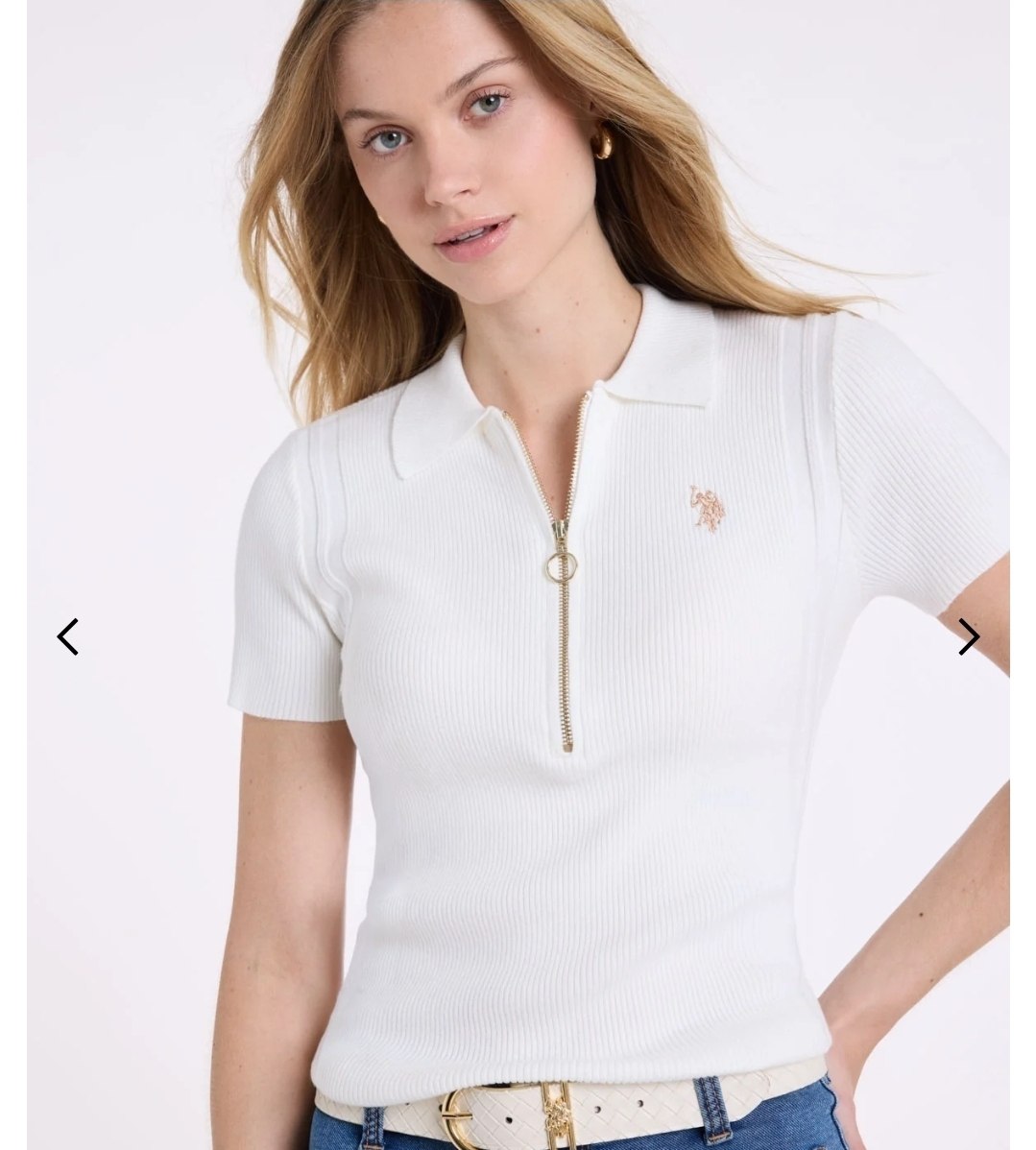 1/4 ZIP RIB SWEATER POLO SHIRT