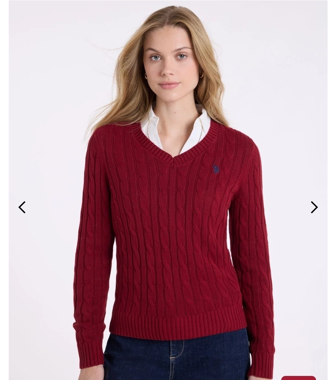 CABLE V-NECK SWEATER