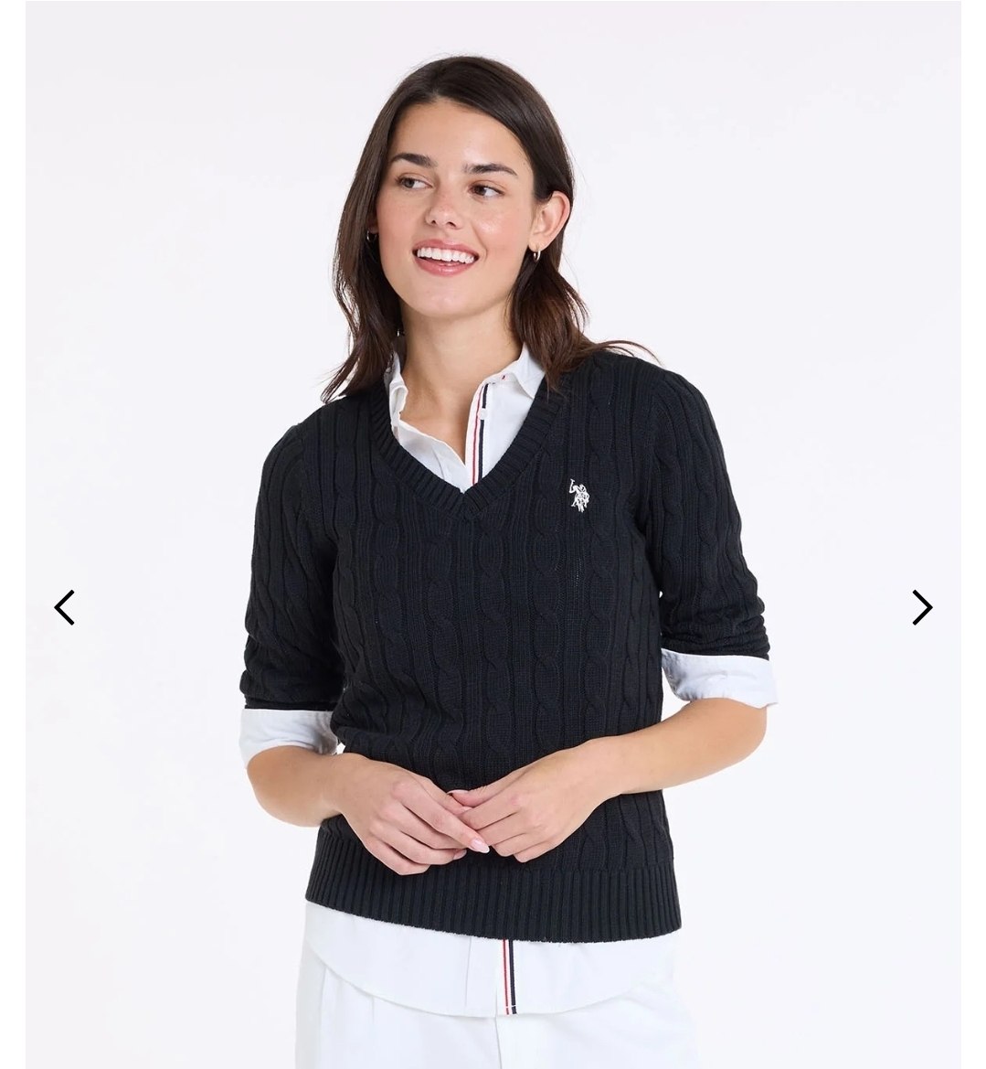 CABLE V-NECK SWEATER