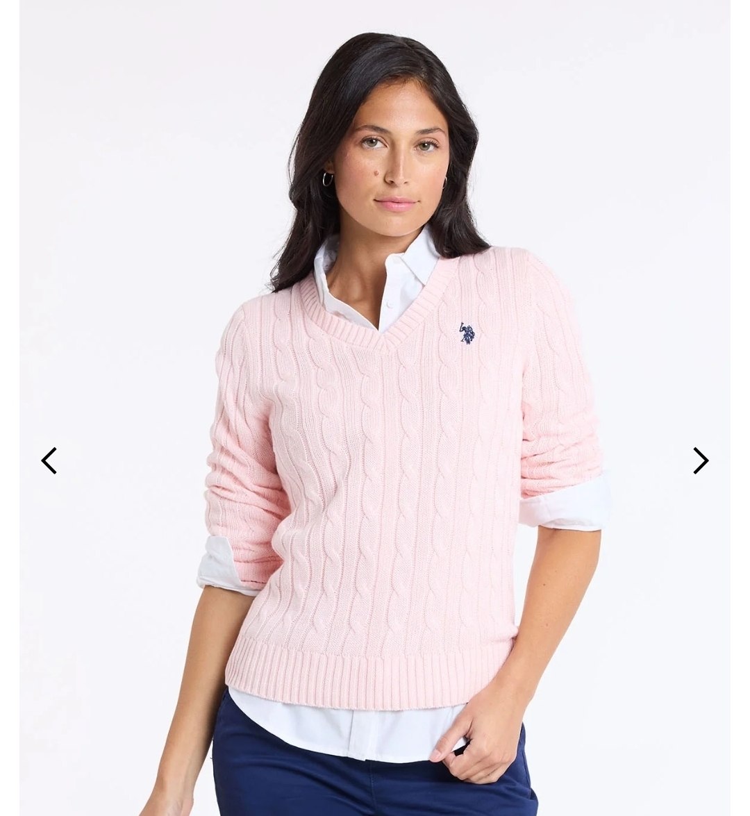 CABLE V-NECK SWEATER