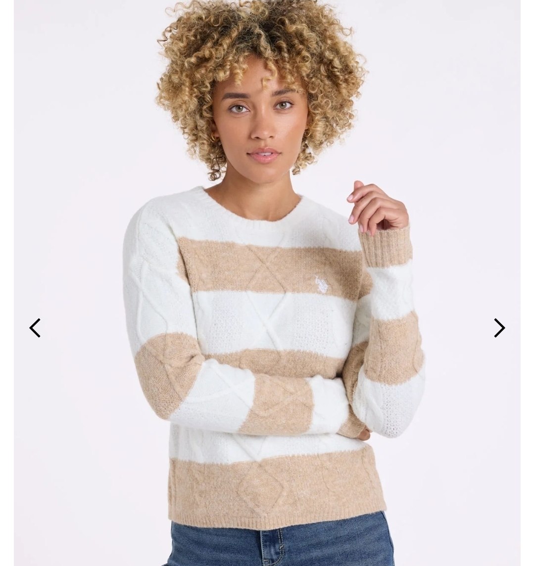 MIXED CABLE RUGBY STRIPE SWEATER