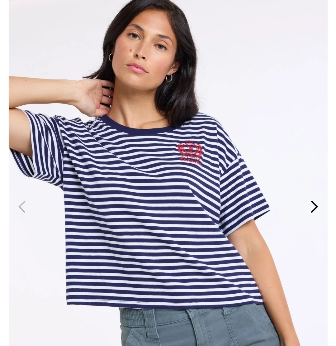 HORIZONTAL STRIPE EASY CREW NECK T-SHIRT