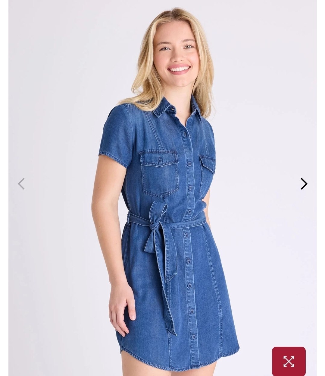 BELTED DENIM SHIRT DRESS
