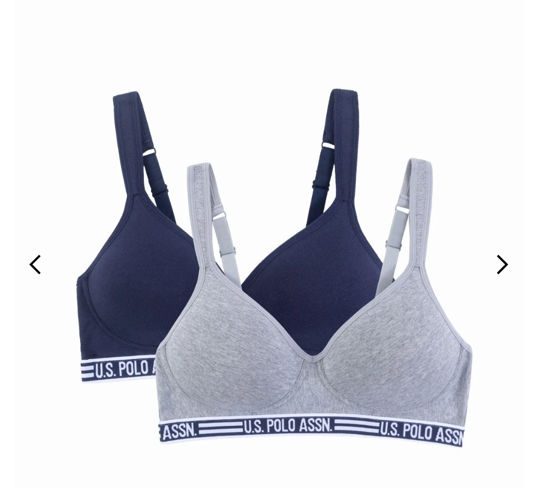 2PK COTTON SPAN WORDMARK BAND BRAS