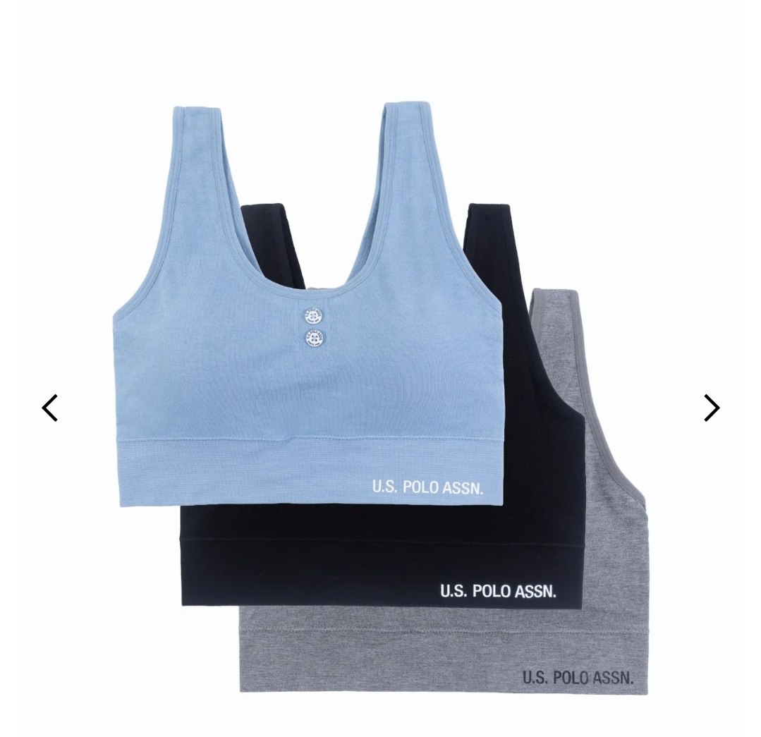 3PK BUTTON EMBELLISHED SEAMLESS BRAS