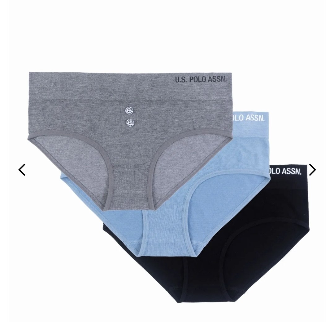 3PK BUTTON EMBELLISHED SEAMLESS HIPSTERS