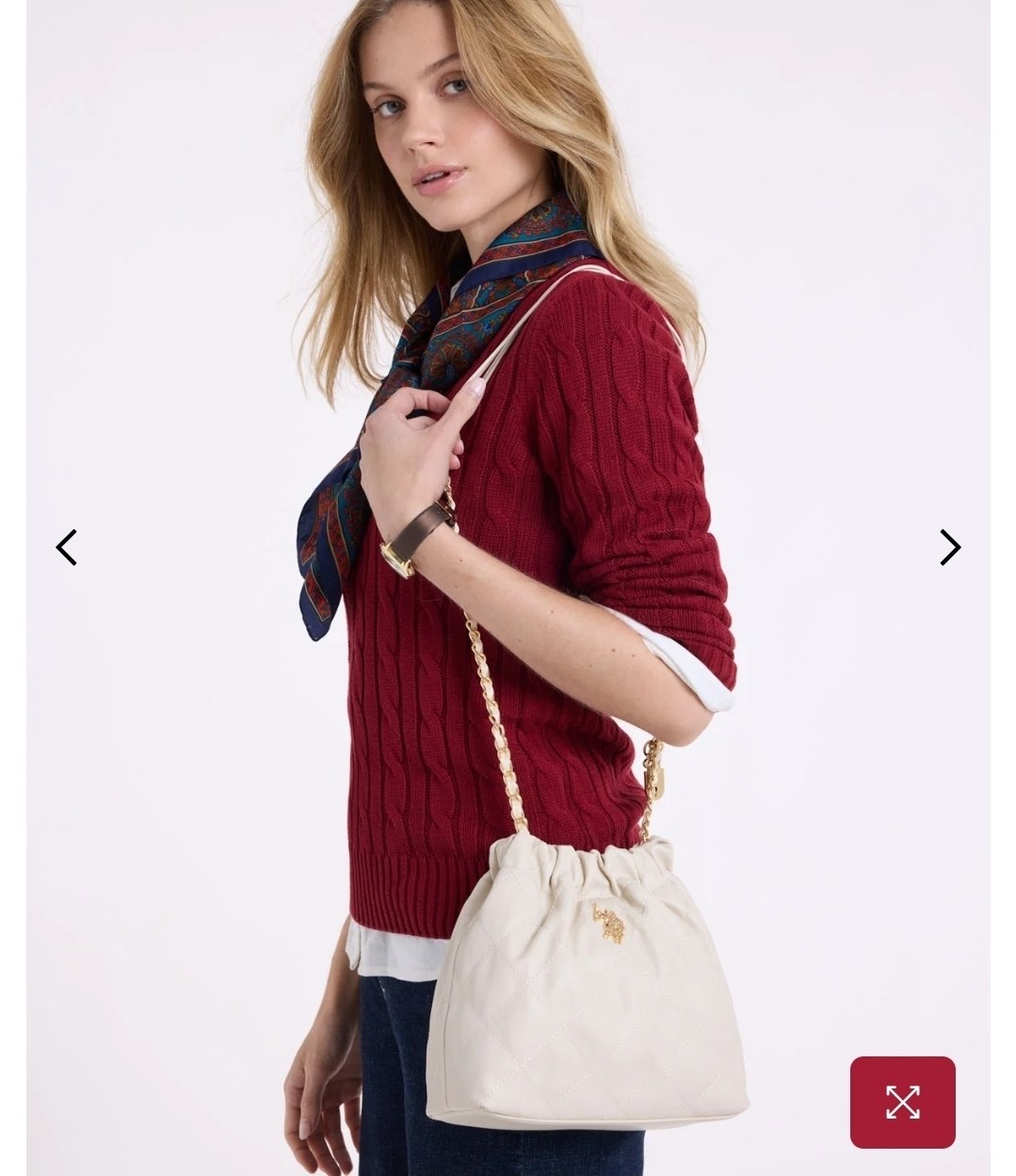 GOLDIE QUILTED LOCK CHAIN CROSSBODY