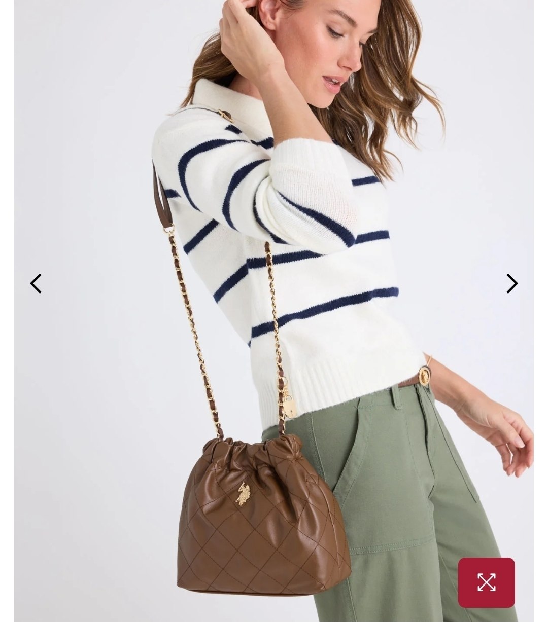 GOLDIE QUILTED LOCK CHAIN CROSSBODY