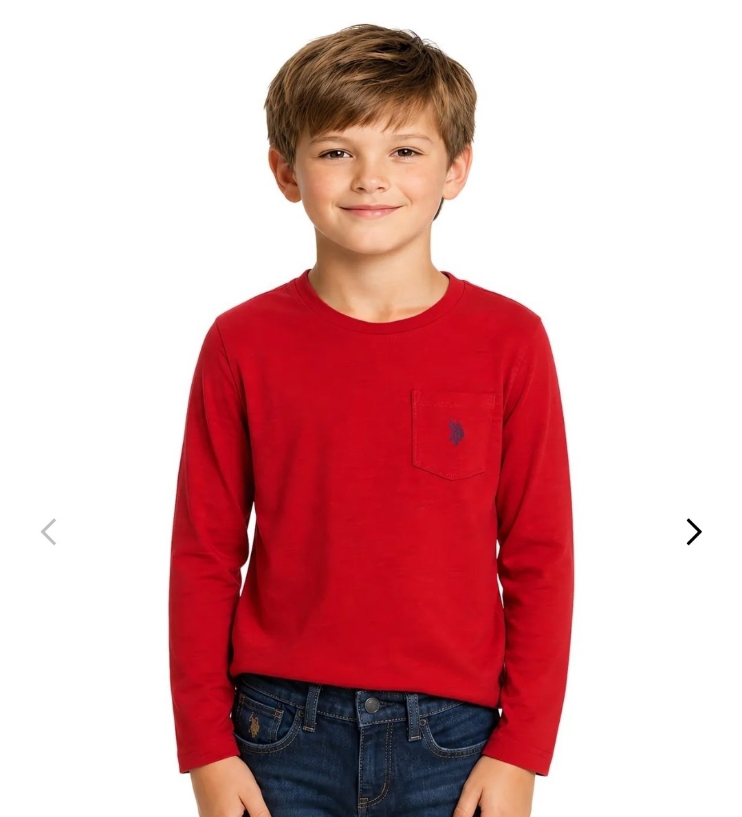 BOYS LONG SLEEVE CHEST POCKET T-SHIRT