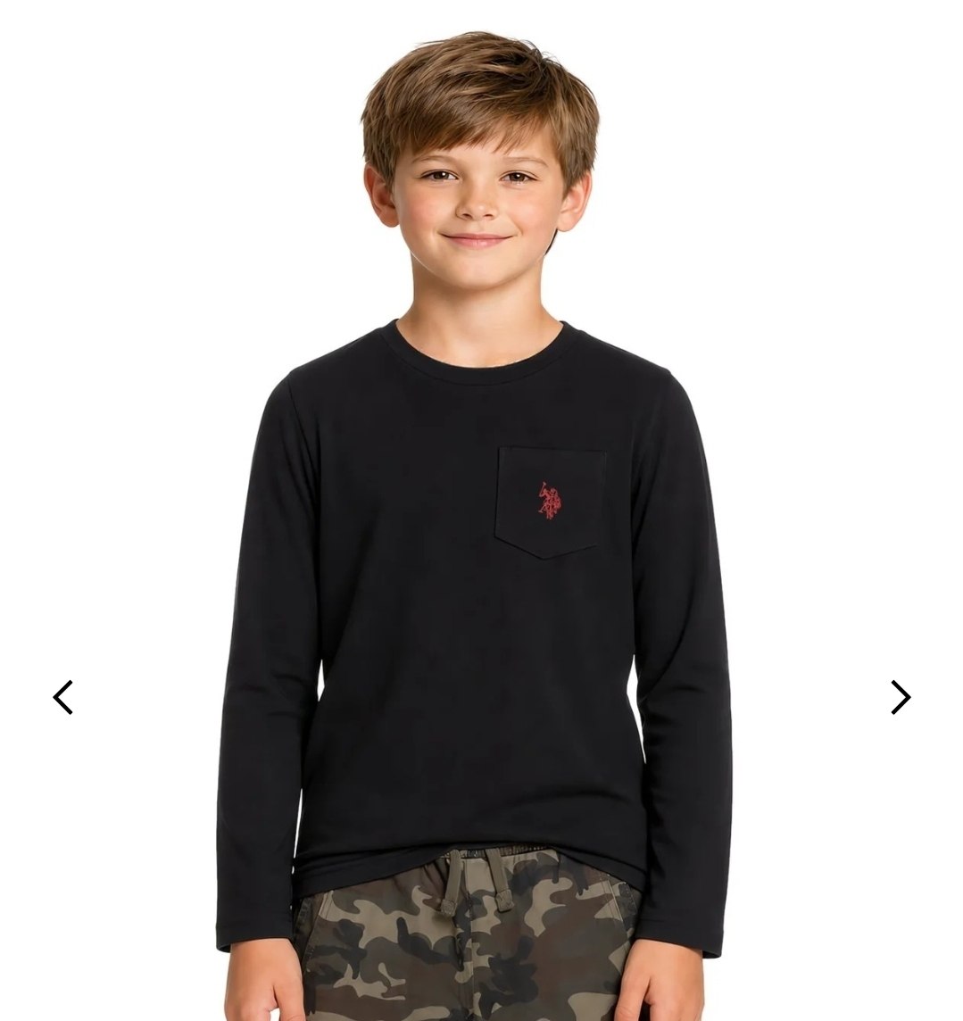 BOYS LONG SLEEVE CHEST POCKET T-SHIRT