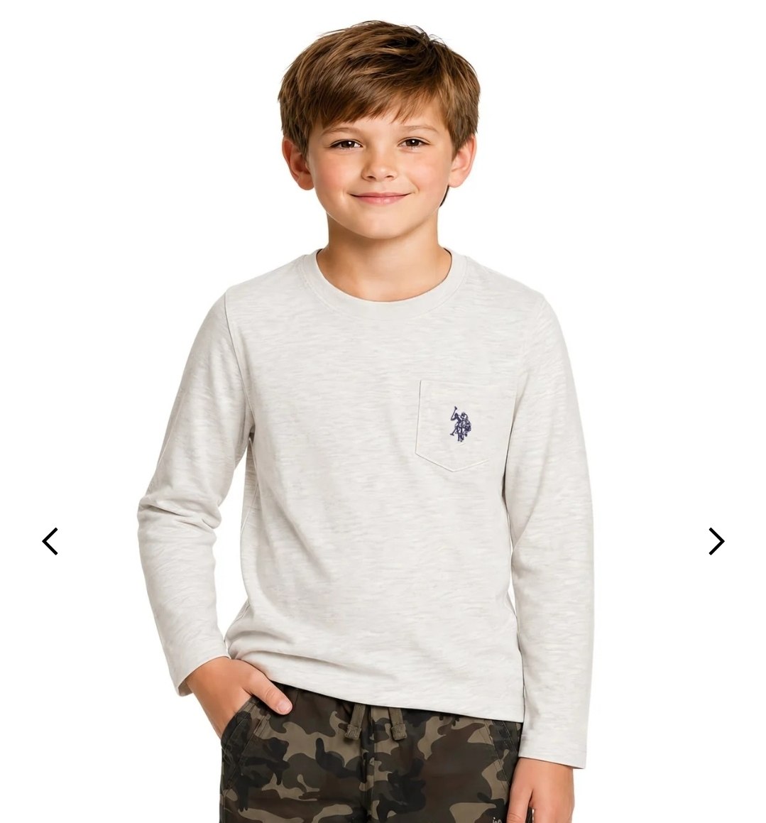 BOYS LONG SLEEVE CHEST POCKET T-SHIRT