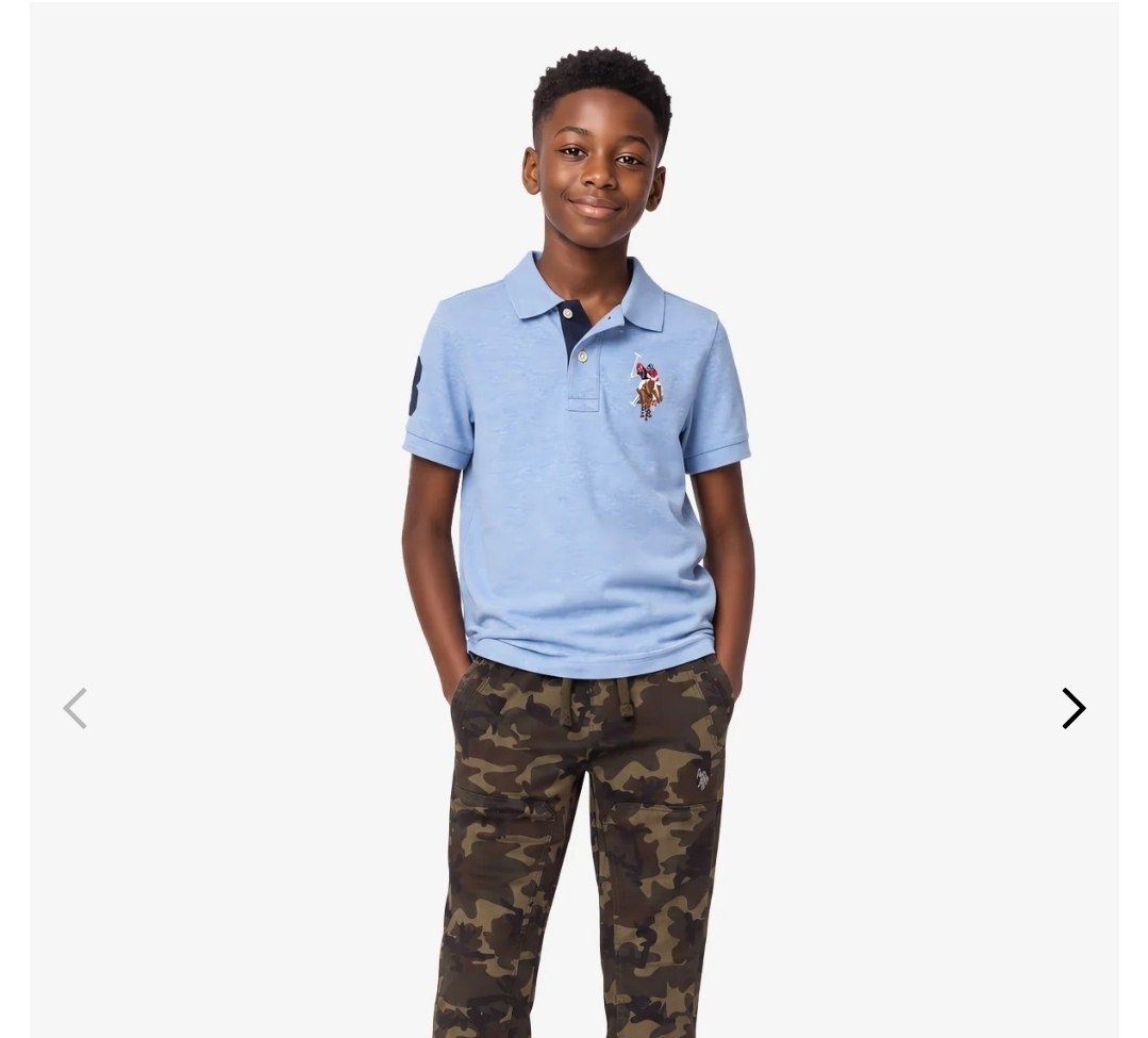 BOYS MULTI COLOR LOGO PIQUE POLO SHIRT