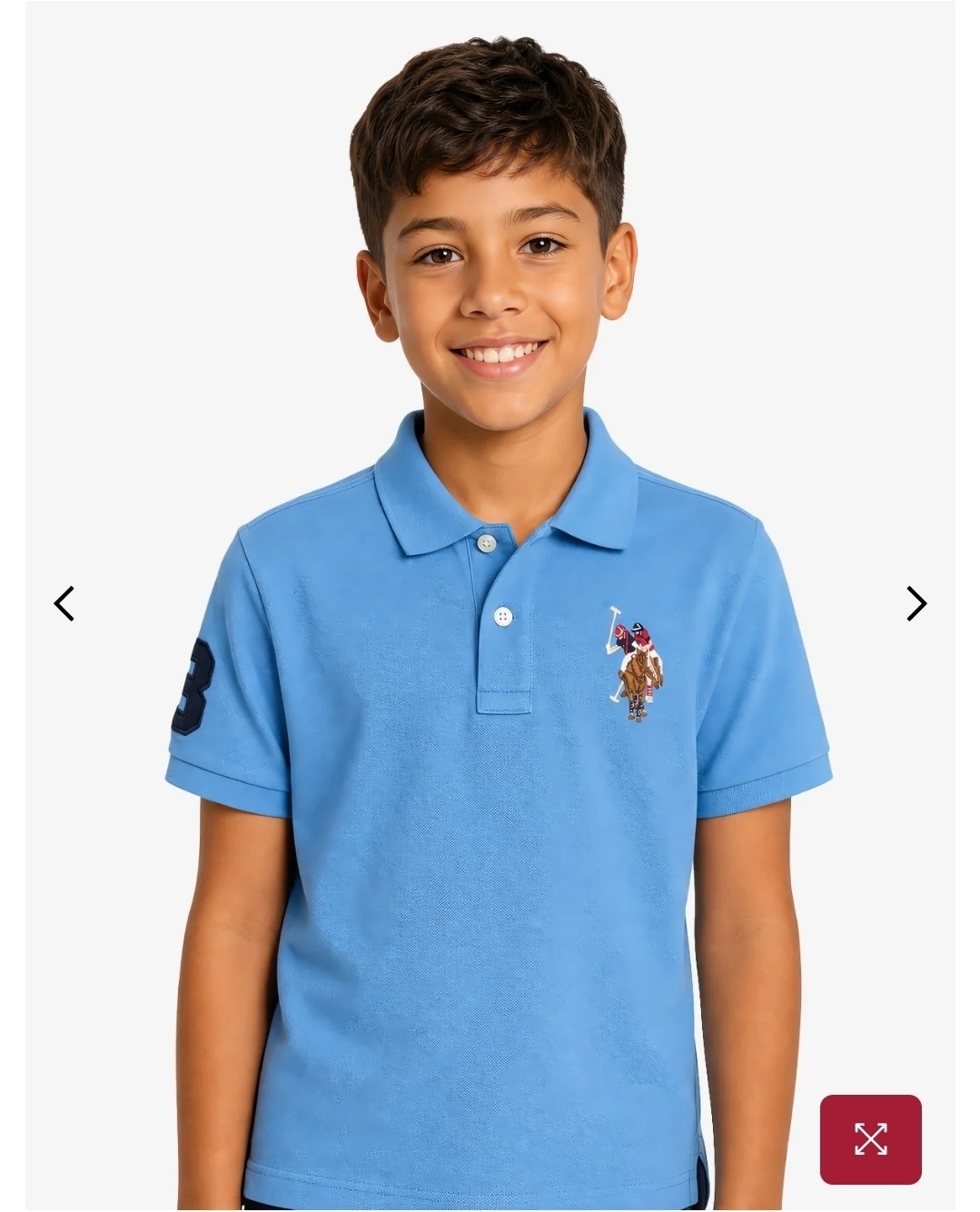 BOYS MULTI COLOR LOGO PIQUE POLO SHIRT