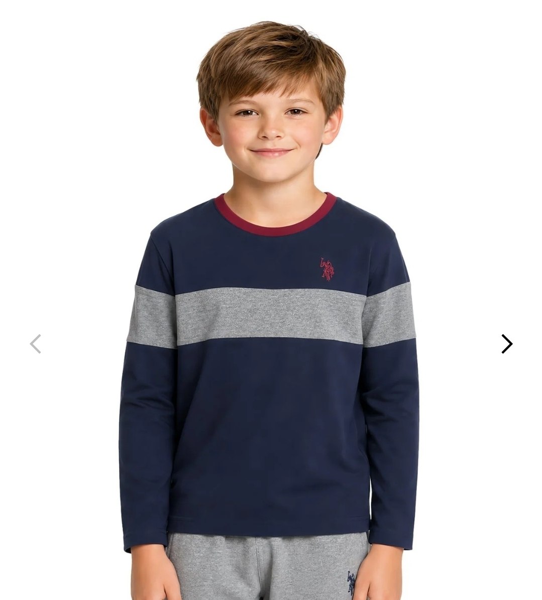BOYS CHEST STRIPE LONG SLEEVE T-SHIRT