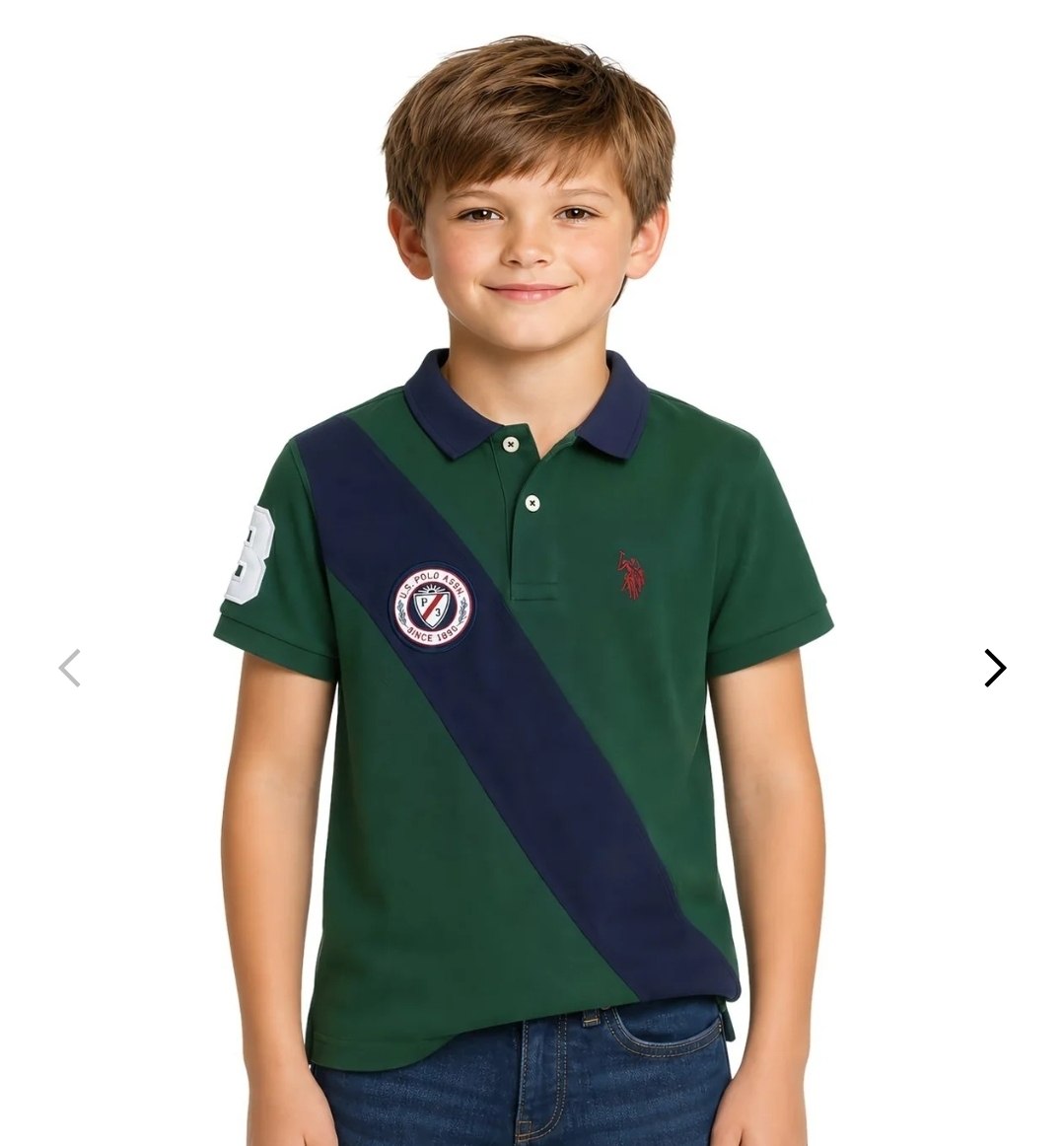 BOYS MULTI PATCH SASH POLO SHIRT