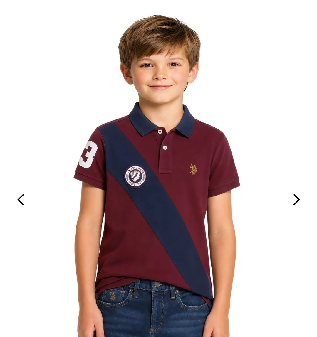 BOYS MULTI PATCH SASH POLO SHIRT