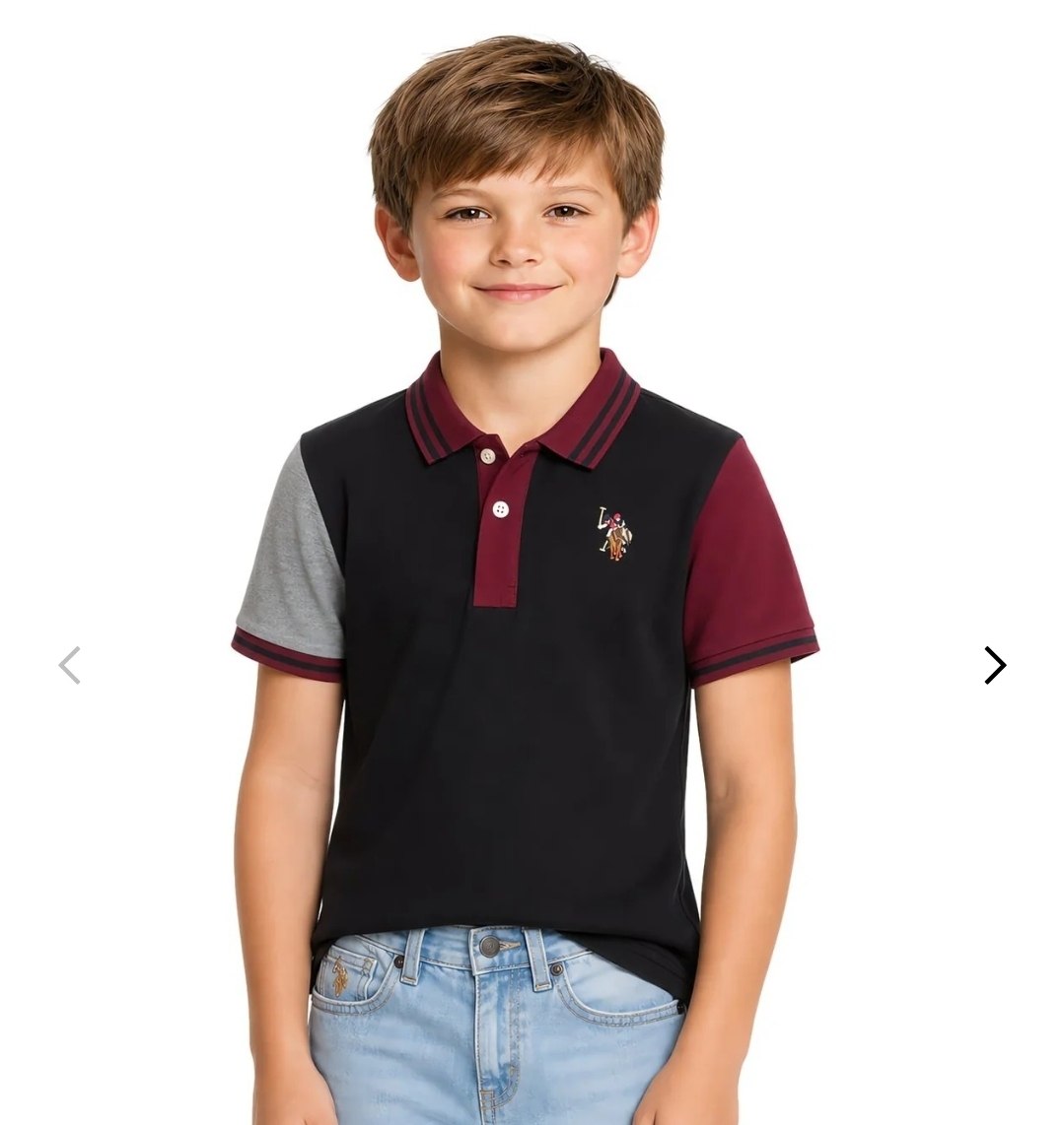 BOYS SLEEVE COLORBLOCK JERSEY POLO SHIRT