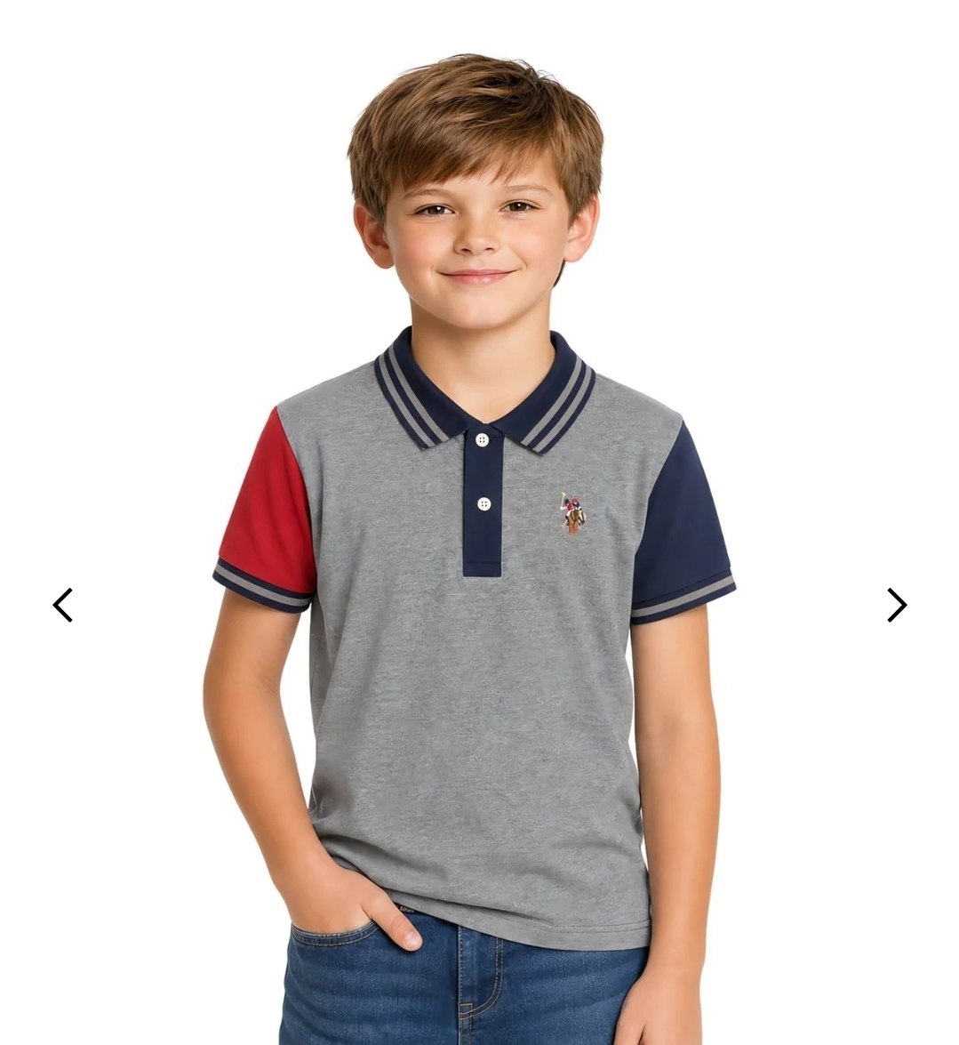 BOYS SLEEVE COLORBLOCK JERSEY POLO SHIRT