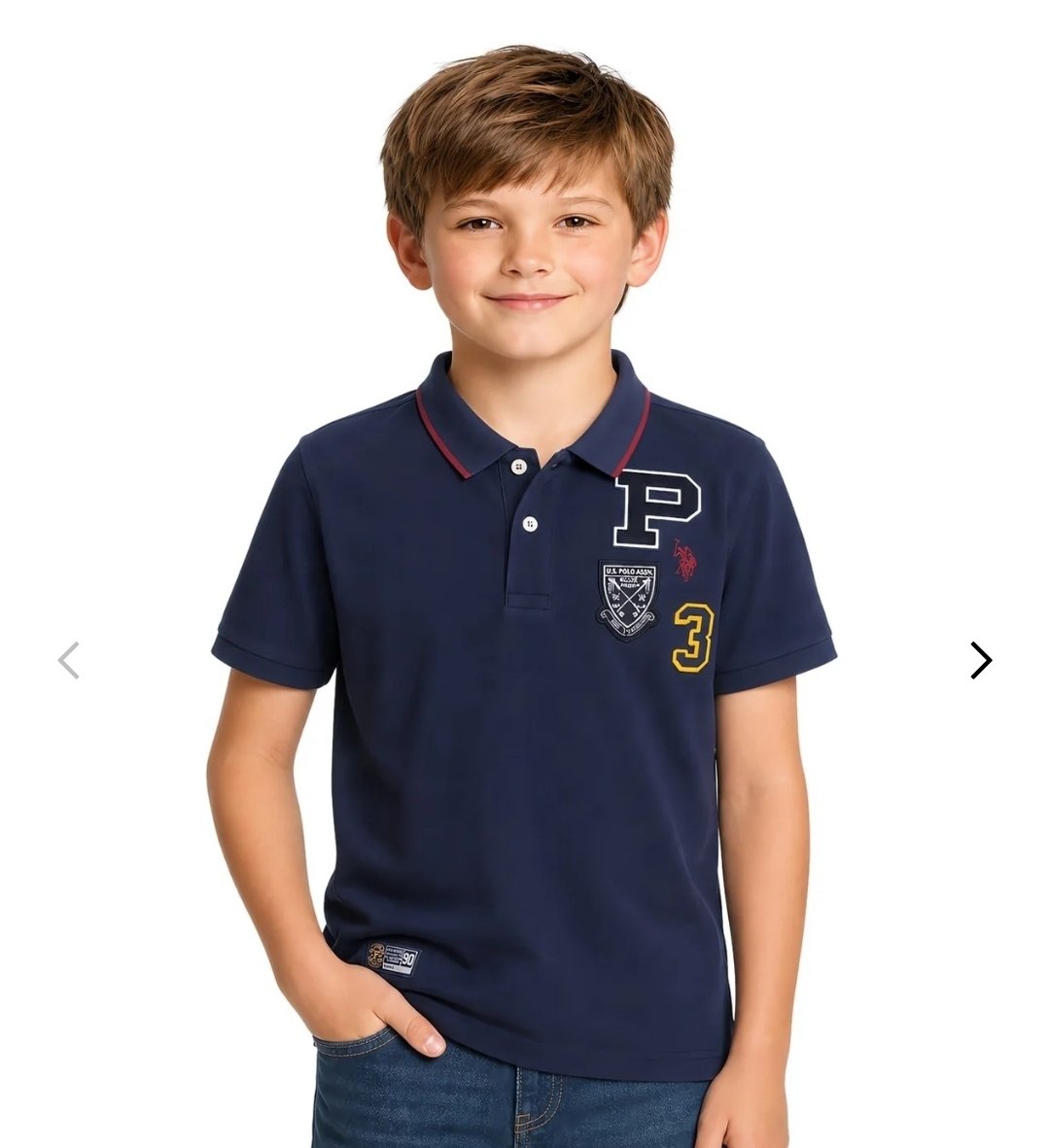 BOYS MULTI PATCH PIQUE POLO SHIRT