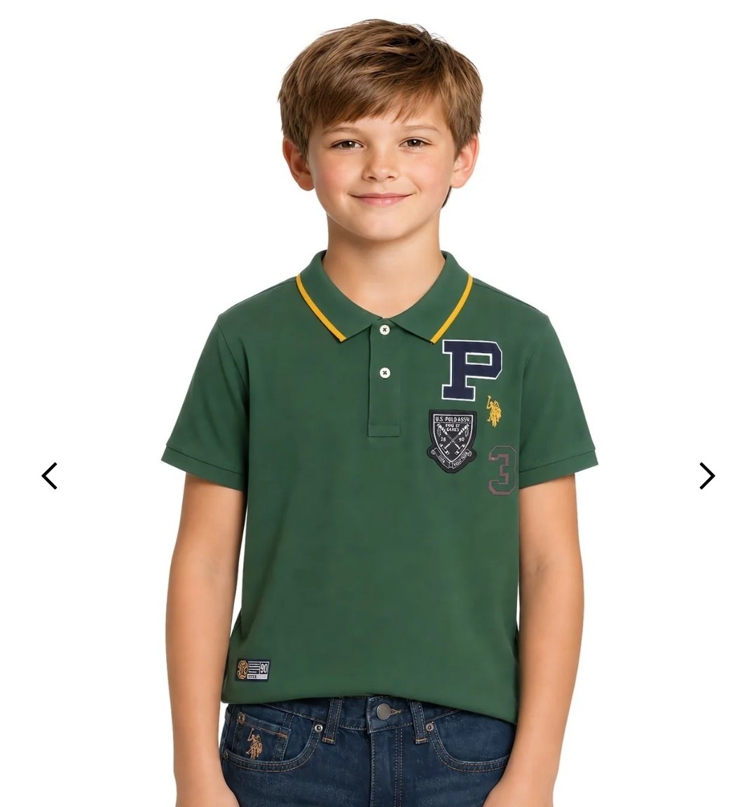 BOYS MULTI PATCH PIQUE POLO SHIRT