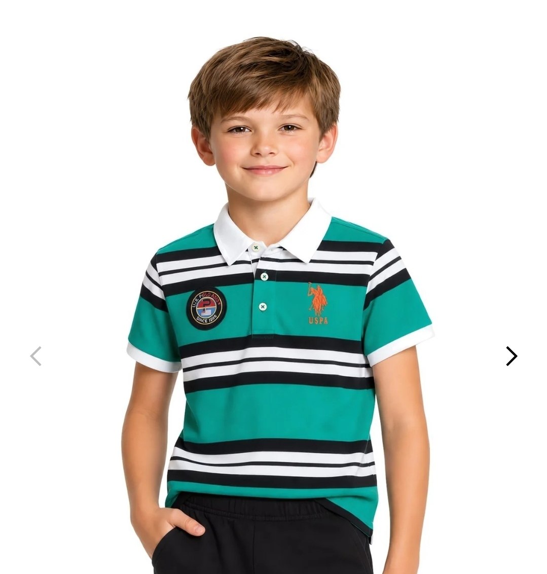 BOYS YARN DYE STRIPE PIQUE POLO SHIRT