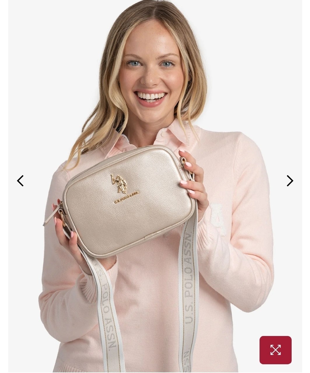CLASSIC ZIP METALLIC CROSSBODY BAG