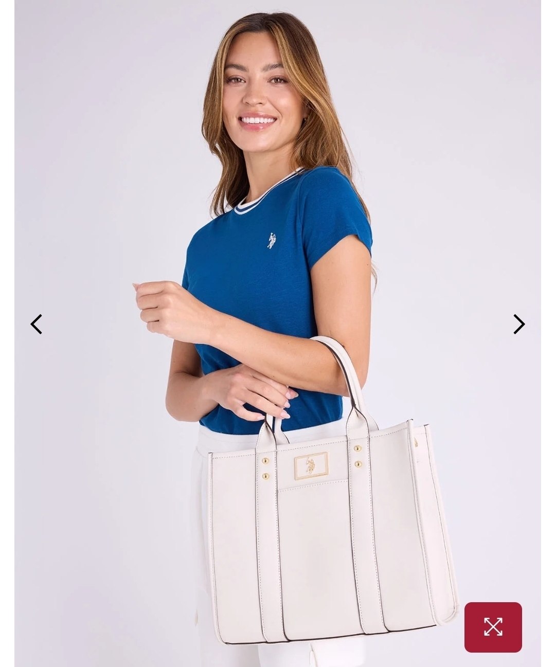 USPA BOX TOTE WITH CROSSBODY STRAP