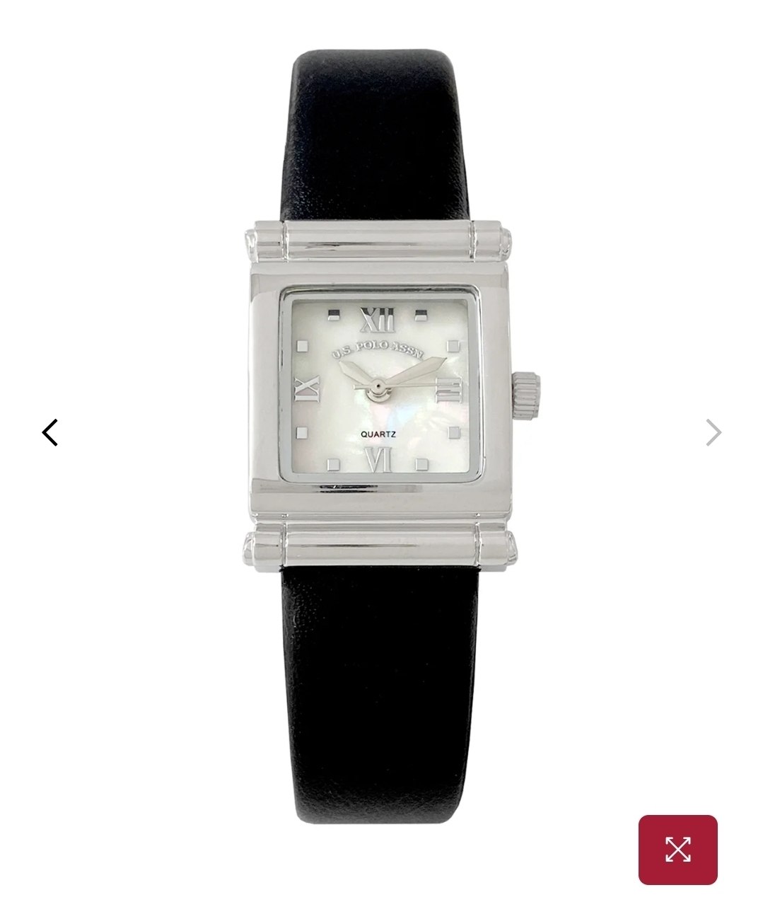LADIES BLACK STRAP SQUARE FACE WATCH