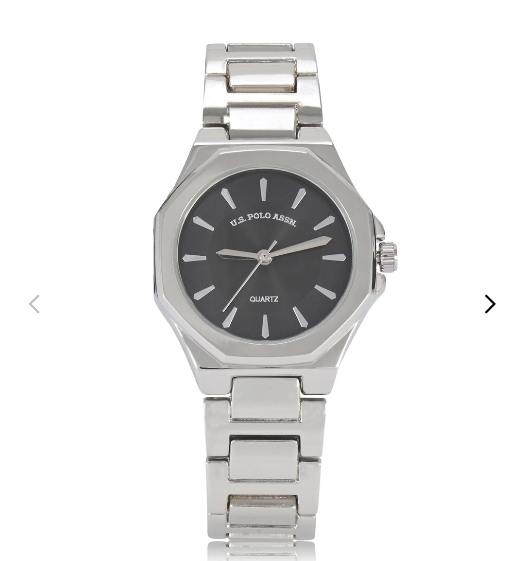 LADIES CLASSIC BLACK AND SILVER LINK WATCH