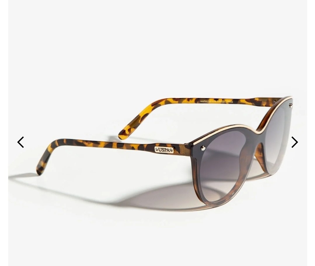 LADIES CAT-EYE SHIELD ENAMEL TOP RIM SUNGLASSES