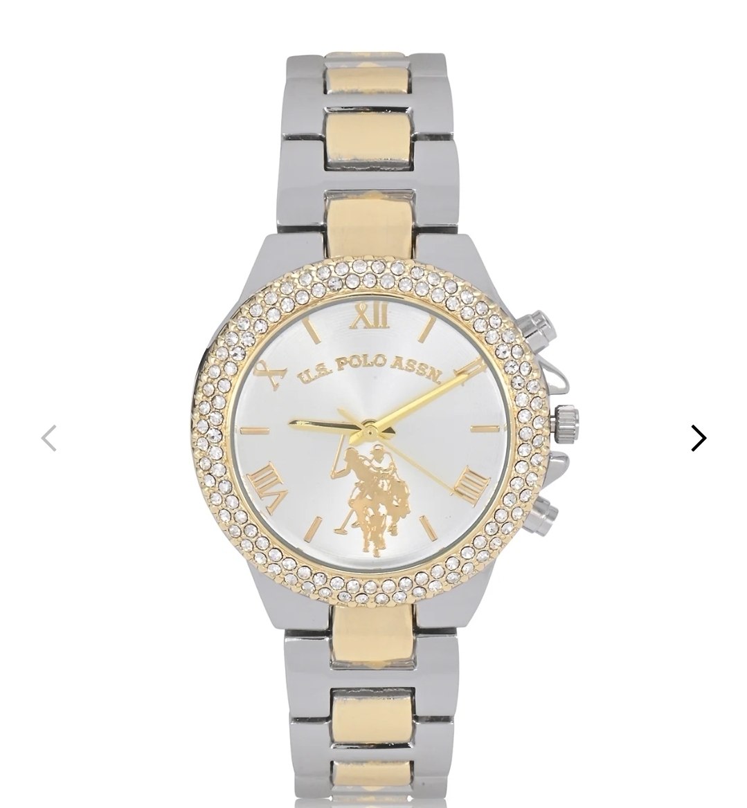 LADIES TWO TONE EMBELLISHED LINK WATCH