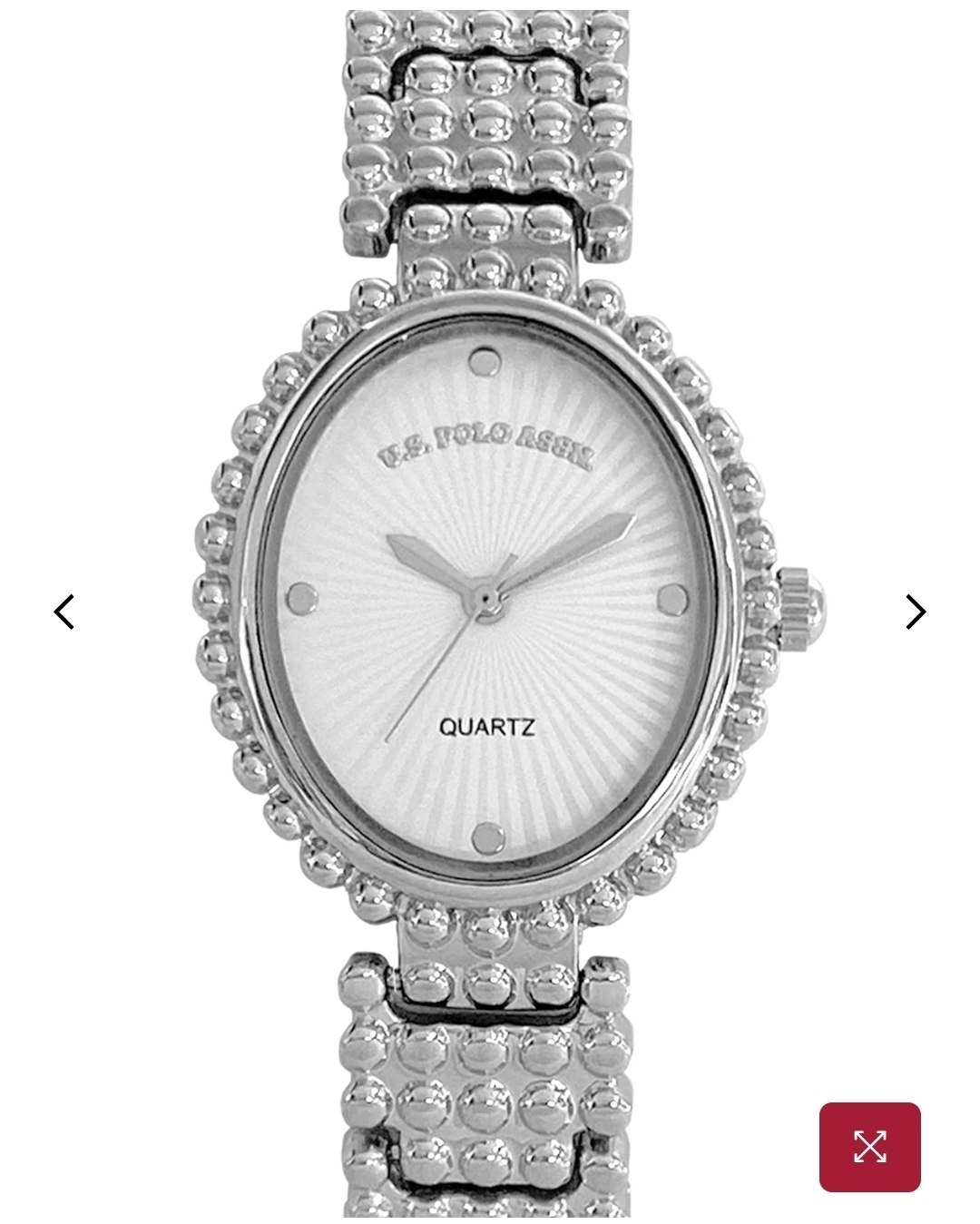 LADIES OVAL FACE SILVER ANALOG WATCH