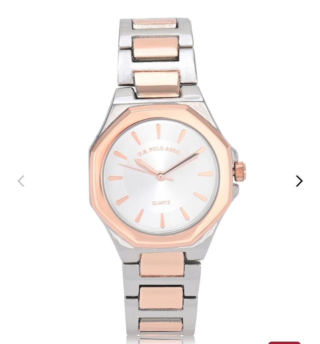 LADIES TWO TONE LINK ANALOG WATCH