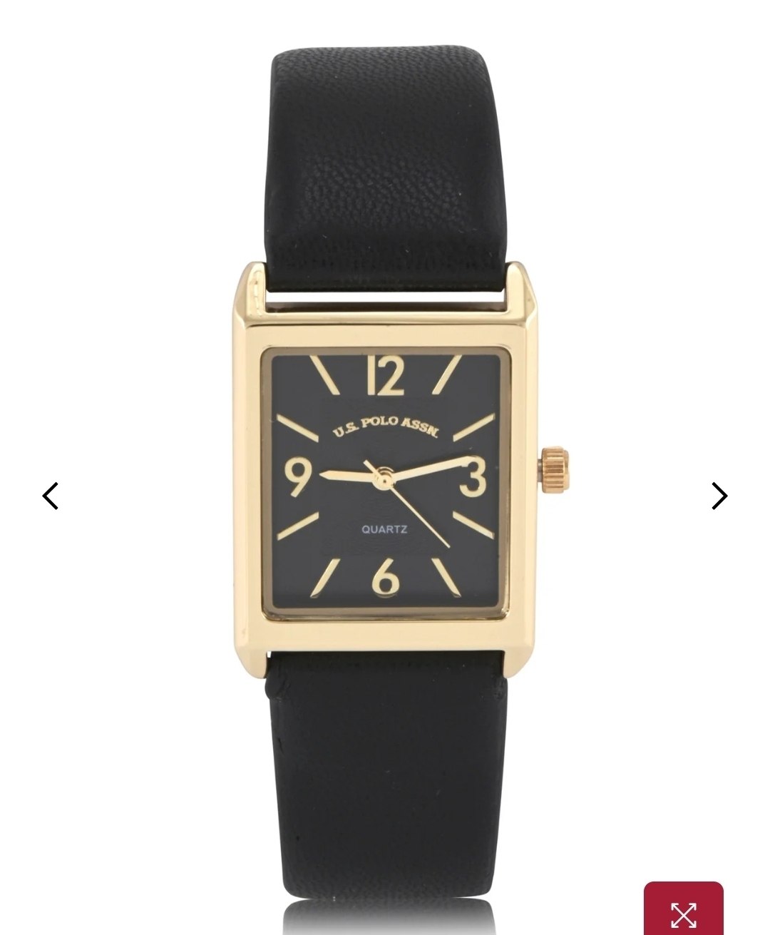 LADIES BLACK STRAP SQUARE WATCH