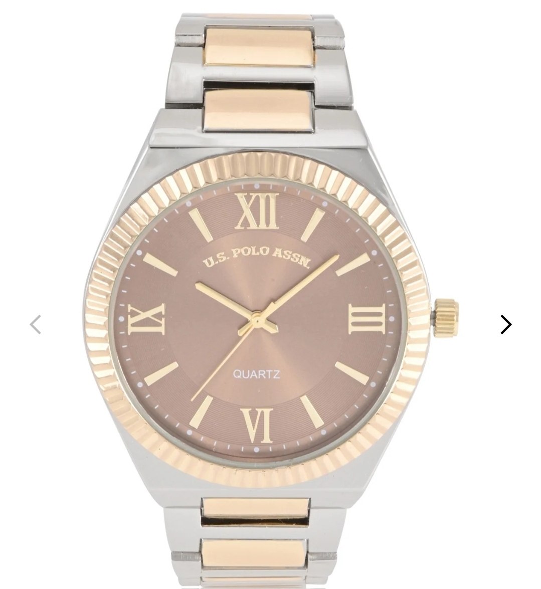 MENS TWO TONE LINK ANALOG WATCH
