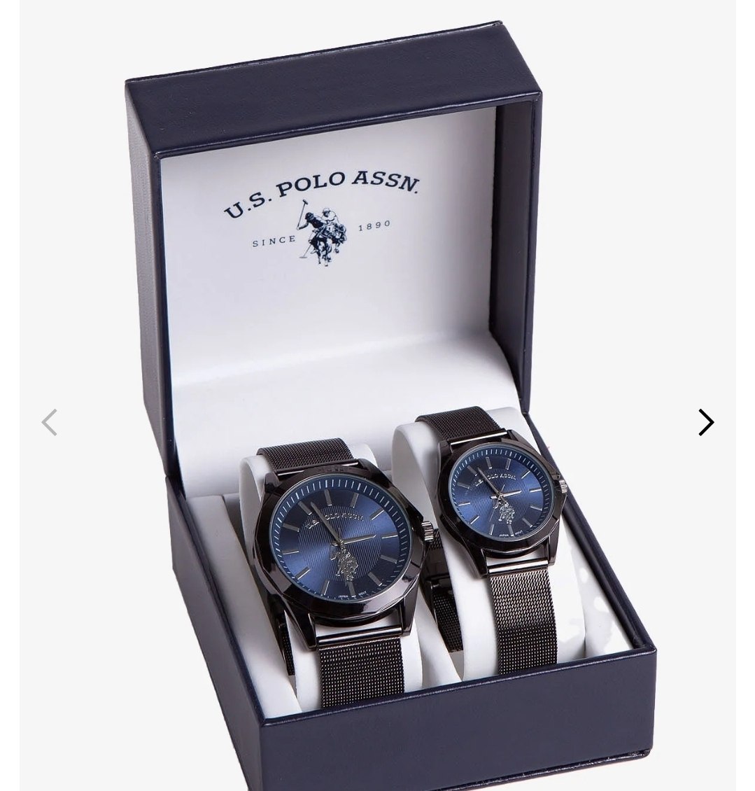 HIS AND HERS BLACK MESH WATCH SET