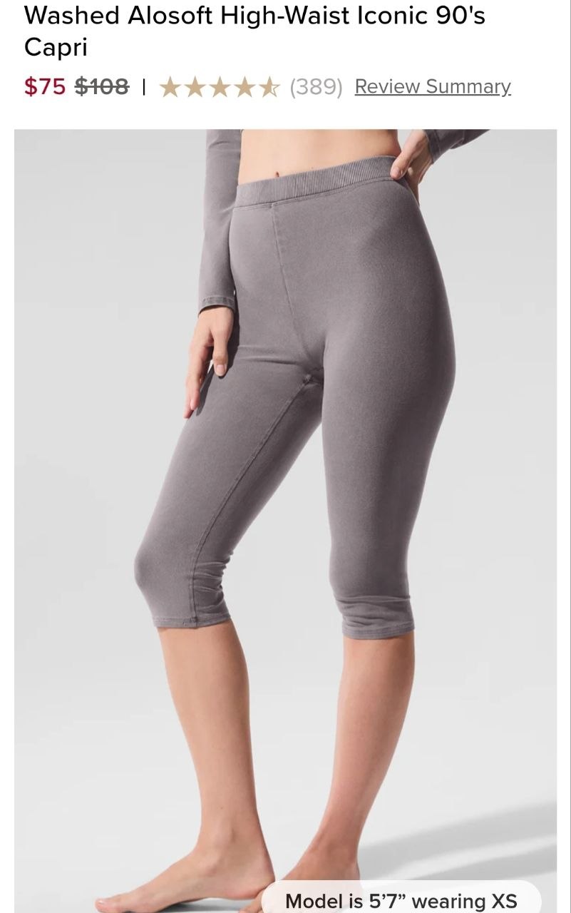 Washed Alosoft High-Waist Iconic 90's Capri