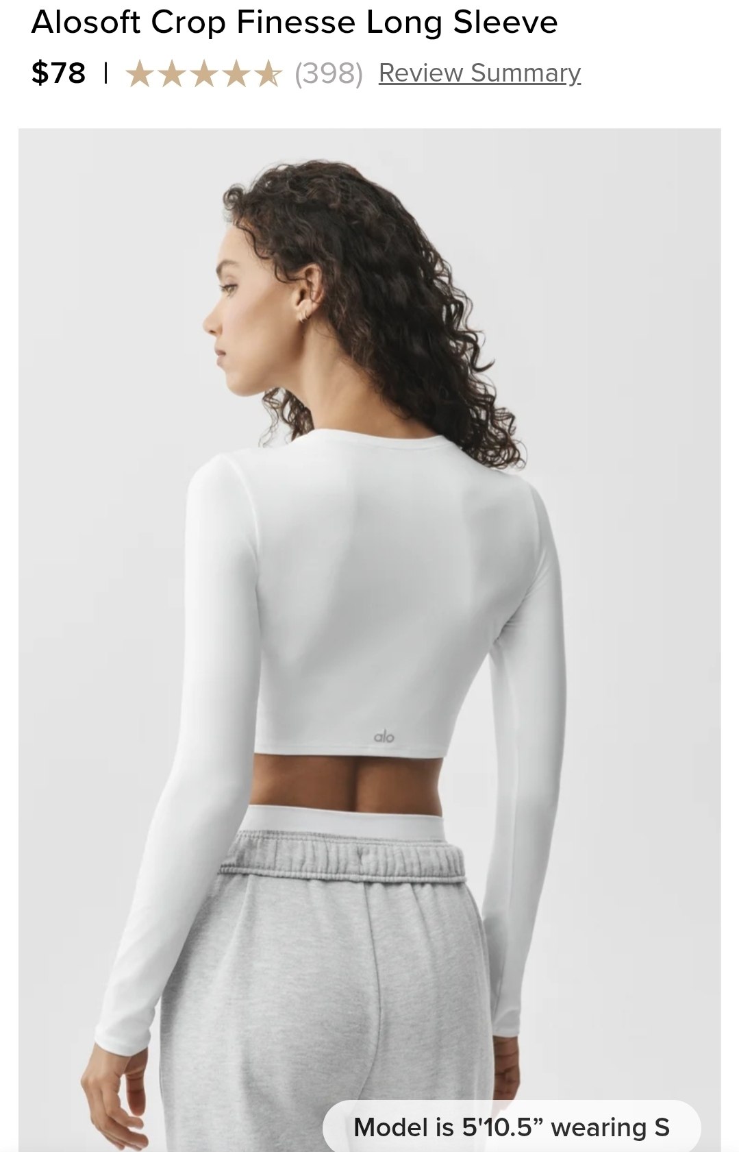 Alosoft Crop Finesse Long Sleeve