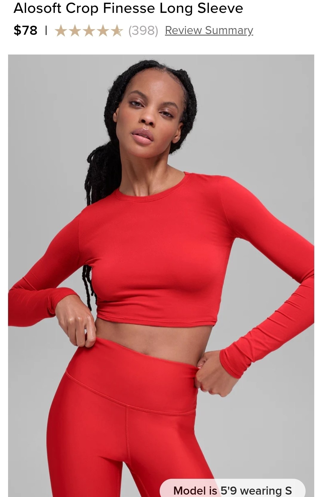 Alosoft Crop Finesse Long Sleeve