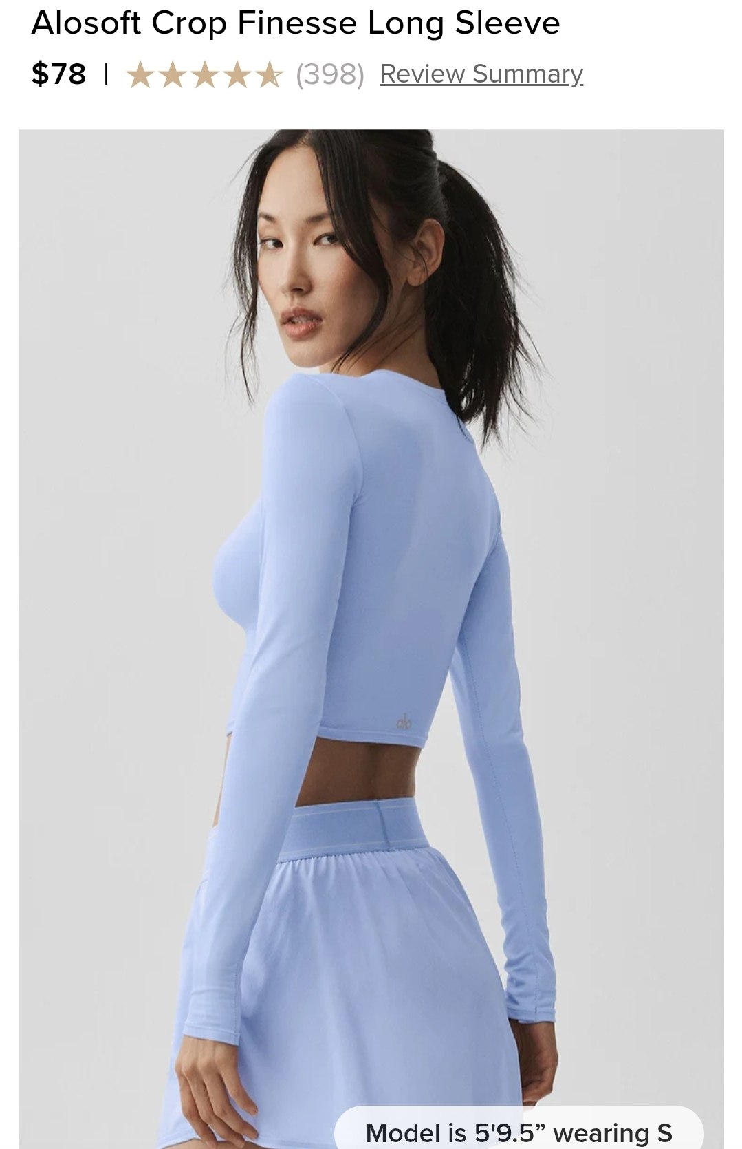 Alosoft Crop Finesse Long Sleeve
