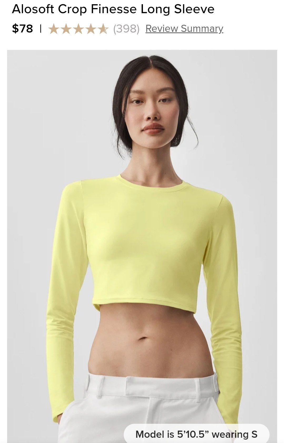 Alosoft Crop Finesse Long Sleeve
