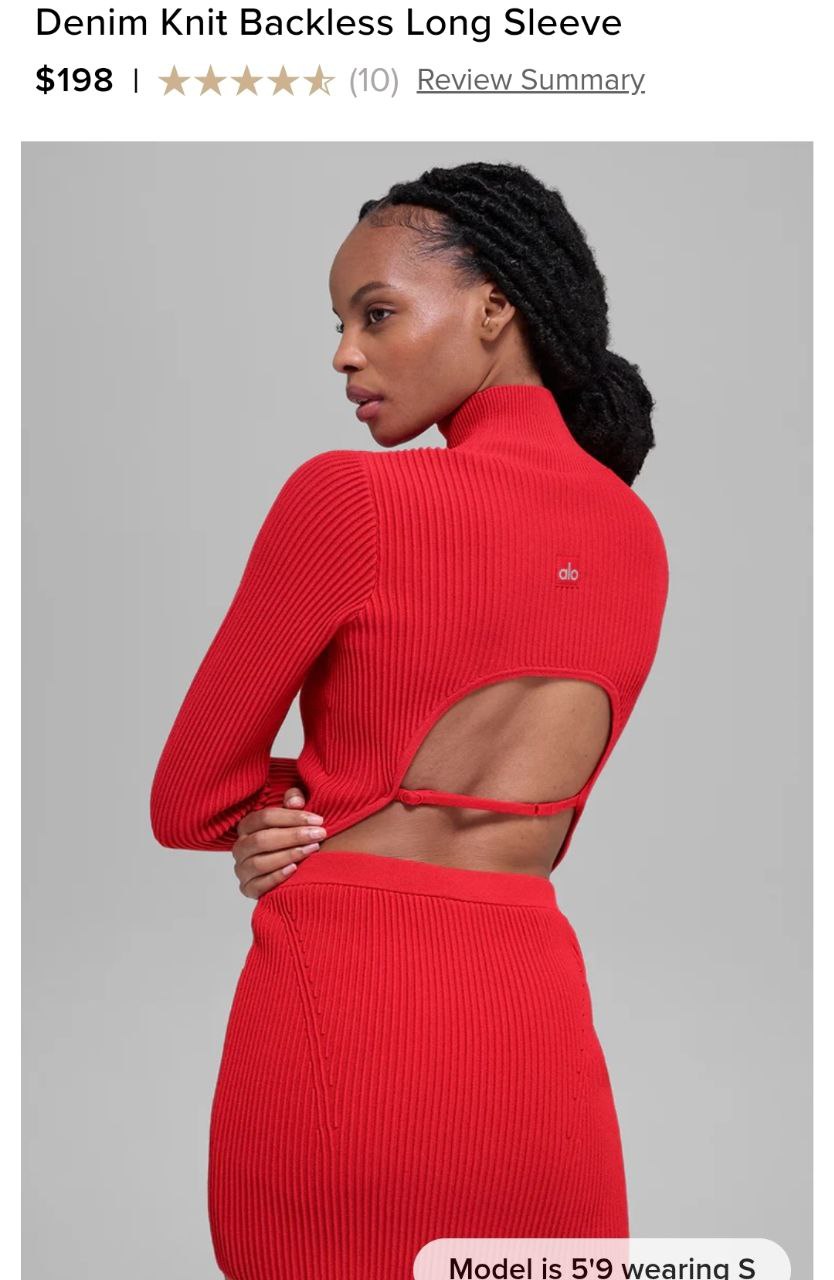Denim Knit Backless Long Sleeve